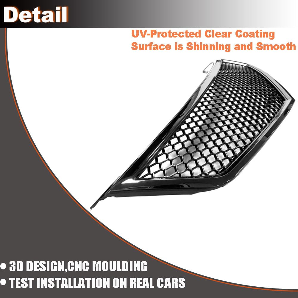 Gloss Black Front Bumper Hood Grille Compatible with Honda Accord Acura TSX 2006-2018 Front Kidney Grille