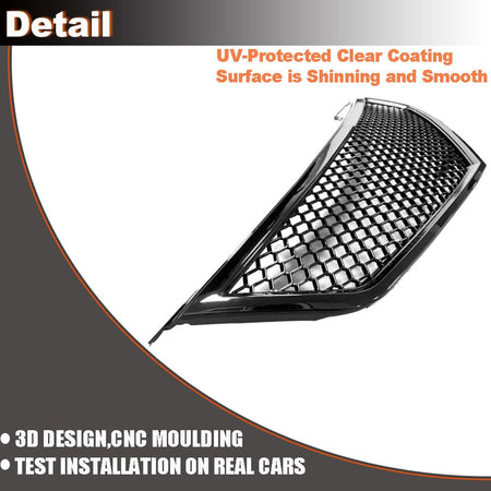Gloss Black Front Bumper Hood Grille Compatible with Honda Accord Acura TSX 2006-2018 Front Kidney Grille