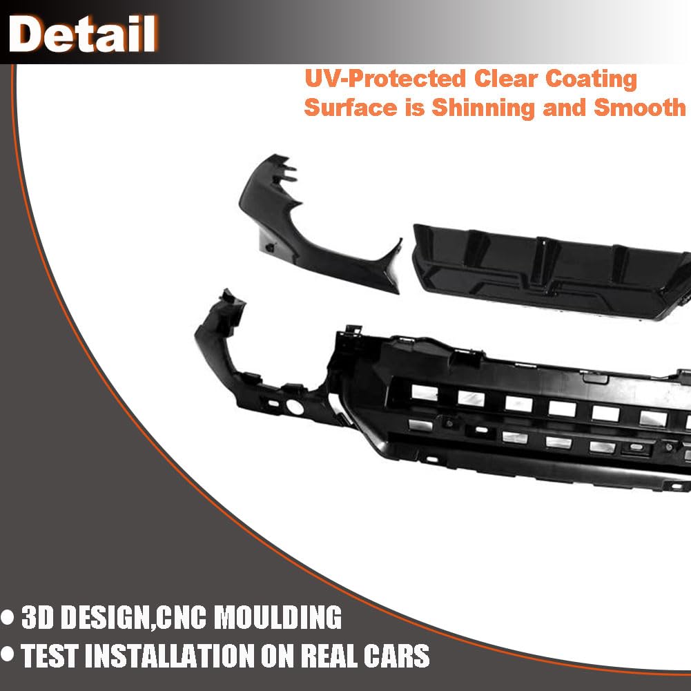 Gloss Black Rear Bumper Diffuser Compatible with BMW 2 Series G42 M Sport 2021-2023 ABS Lower Bumper Lip Spoiler Body Kit Fac