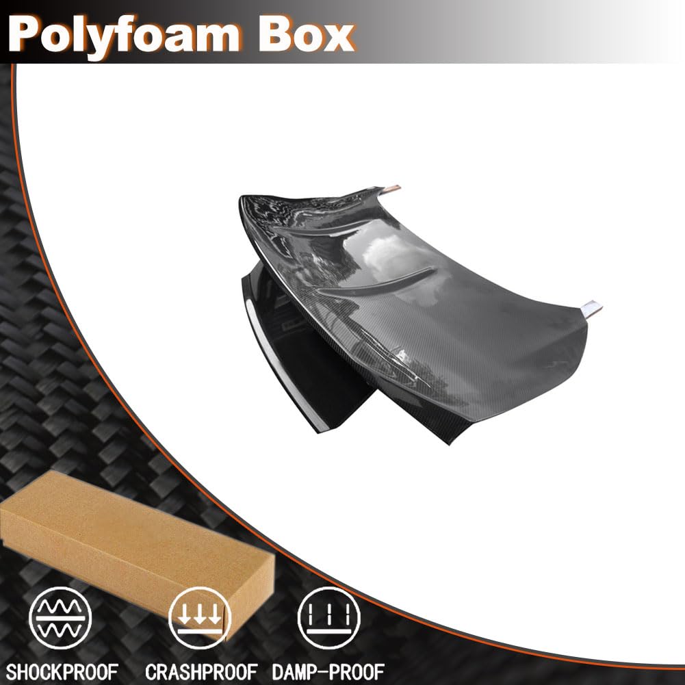 Carbon Fiber Rear Trunk Lid Cover Compatible with Ford Mustang 2018-2022 Replacement Rear Trunk Spoiler Boot Panel Cover Trim