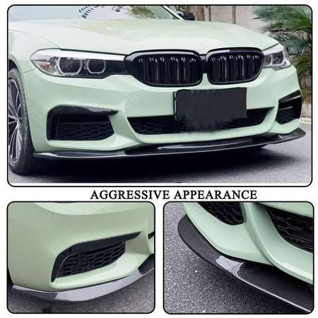 Carbon Fiber Front Lip for BMW G30 5 Series M Sport 4-Door 2017-2019 530i 540i M-tech Bumper Air Dam Lower Chin Splitter Prot