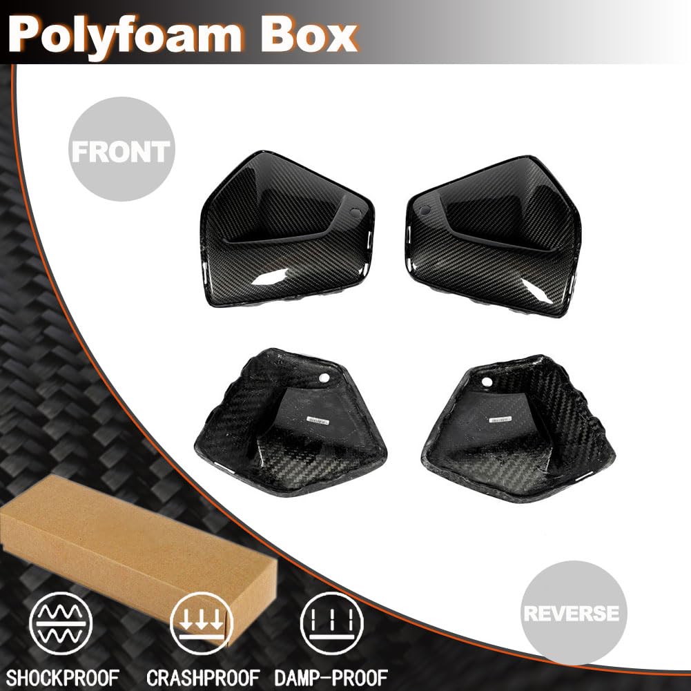 Dry Carbon Fiber Front Bumper Air Intake Vent Covers Compatible with BMW 5-Series I5 G60 530i 540i 2023-2025 Front Duct Trim 