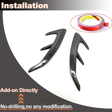 Carbon Fiber Rear Bumper Spoiler Air Vent Trim Compatible with Mercedes Benz W217 C217 S63 AMG 2018-2023 Side Canard Car Body