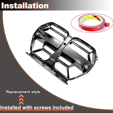 Front Bumper Grill Kidney Grille for BMW G80 M3 G82 G83 M4 2021-2025 Gloss Black Grille Replacement Style