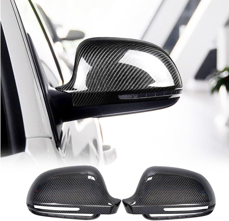 Carbon Fiber Mirror Cover Caps for Audi A3 S3 A4 B8 S4 RS4 2008-2010 A5 S5 8T 2007-2009 Q3 2011+ Rearview Side Rearview Mirro