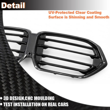 Dry Carbon fiber Car Front Grill for BMW X5M F95 X6M F96 LLCI 2024-2026 | Replacement Bumper Kidney Hood Grille Accessory