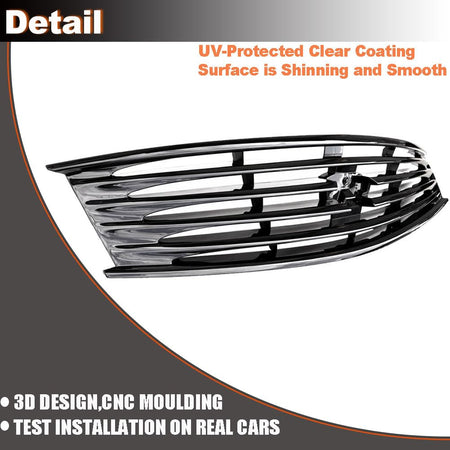 Gloss Black Front Bumper Grille Grill Compatible with Infiniti G37 2 Door Coupe 2009-2013/Q60 2-Door Coupe 2014-2015 Front Ki