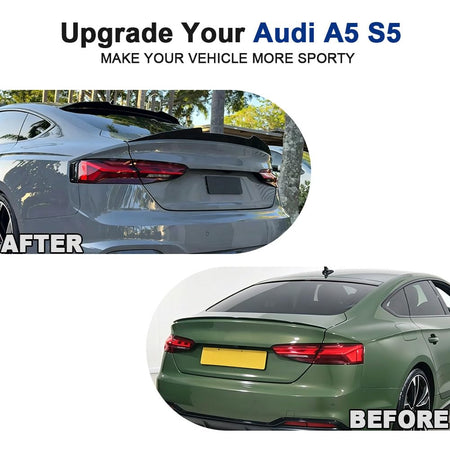 A5 Roof Spoiler Glossy Black for Audi A5/S5/RS5 F5 2017-2024 Sportback | ABS Roof Wing Trunk Flap Sporty Fastback Accent Easy