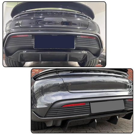 Dry Carbon Fiber Rear Diffuser Compatible with Porsche Taycan 4S Base Sedan 4-Door 2019-2024 Auto Rear Lower Bumper Lip Spoil