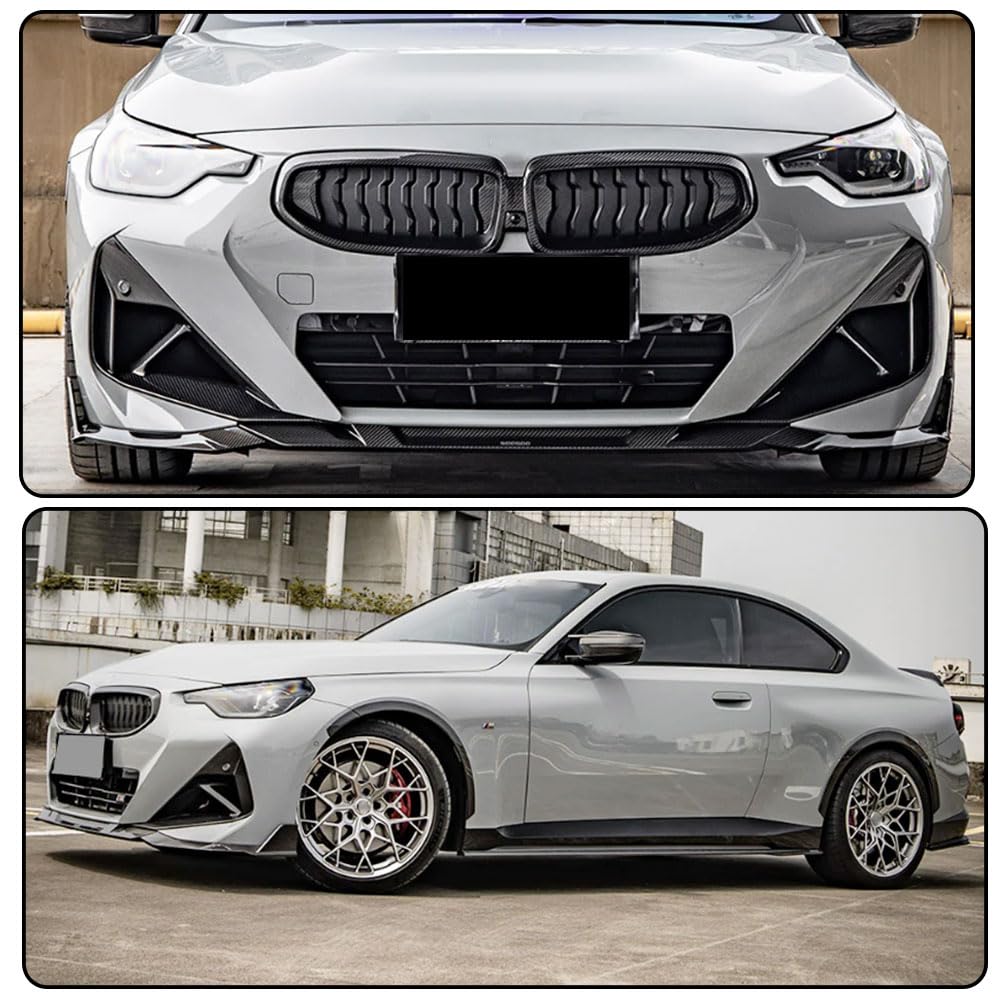 Carbon Fiber Front Bumper Air Vent Cover Compatible with BMW 2-Series G42 220i 230i 2022-2024 Fog Lamp Mesh Grill Car Accesso