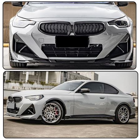 Carbon Fiber Front Bumper Air Vent Cover Compatible with BMW 2-Series G42 220i 230i 2022-2024 Fog Lamp Mesh Grill Car Accesso