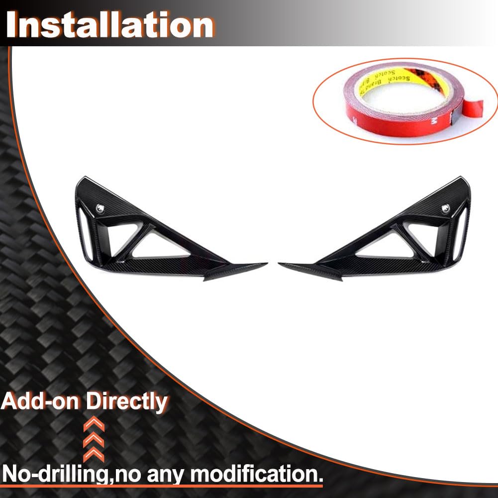 Carbon Fiber Front Bumper Air Vent Cover Compatible with BMW 2-Series G42 220i 230i 2022-2024 Fog Lamp Mesh Grill Car Accesso