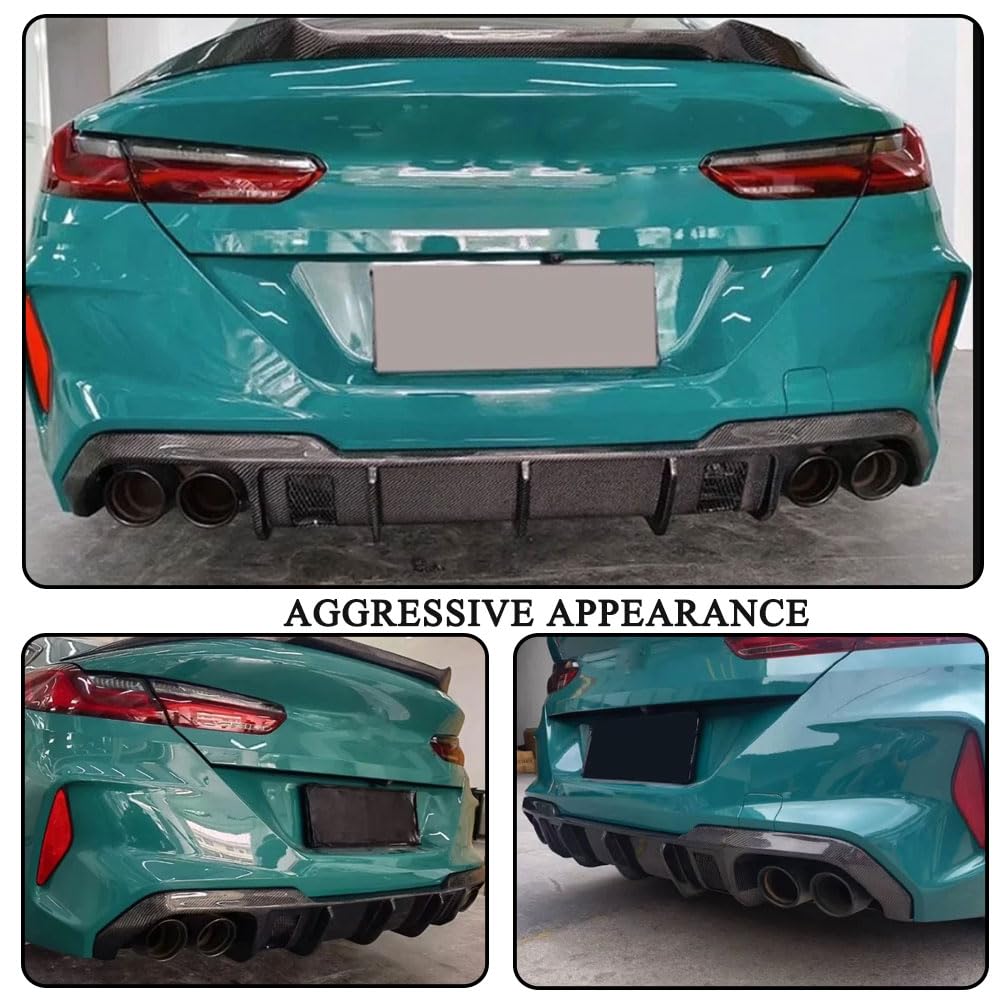 Carbon Fiber Rear Bumper Diffuser for BMW M8 F91 F92 2Door 2020-2025 | 8 Series Lower Spoiler Bumper Guard Body Kit Lightweig