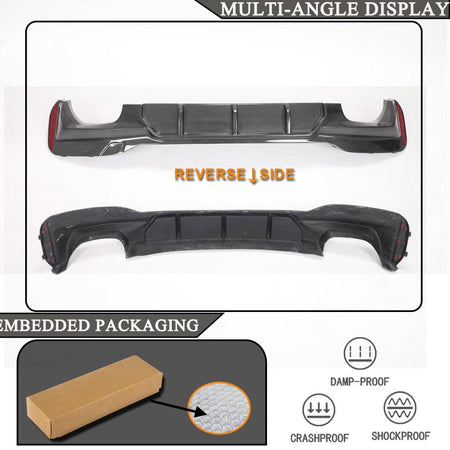 Carbon Fiber Rear Diffuser for BMW 5 Series G30 G38 M Sport 2018-2023 520i 530i 540i M Packet Auto Upper Bumper Lip Spoiler B