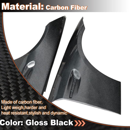 Carbon Fiber Side Fender Vent for BMW E90 325i 328i 330i Base Sedan 4-Door 2005-2013 Front Air Intake Scoop Cover Trim Factor