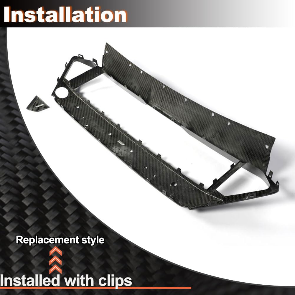 Dry Carbon Fiber Front Bumper Center Trim Compatible with BMW X5M F95 2023-2024 Replacement Front Bumper Lower Grille Grill F