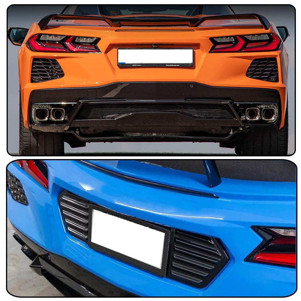 Gloss Black Rear License Plate Frame Panel Cover Fits for Chevrolet Corvette C8 2020-2024 License Plate Cover Decorative Acce