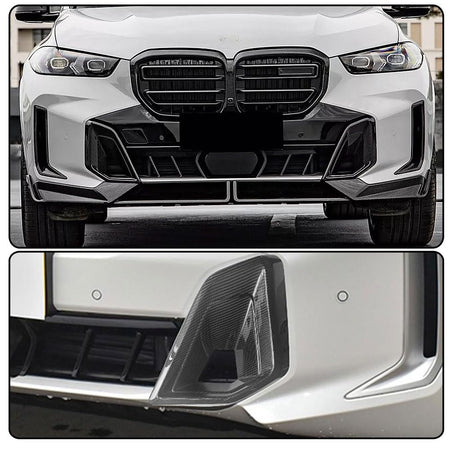 Dry Carbon Fiber Front Lower Air Vent Trim for BMW X5 G05 M50i M60i 2023-2025 Front Air Vent Cover Inlet Front Intake Ducts S