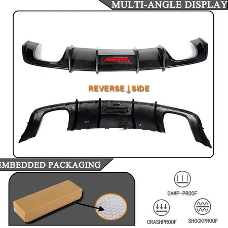 S3 Carbon Fiber Rear Diffuser Compatible with Audi A3 Sline S3 Sedan 2013-2016 Lower Bumper Lip Spoiler Body Kit Factory Outl