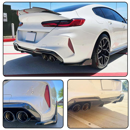 F93 Dry Carbon Fiber Rear Bumper Diffuser Compatible with BMW F93 M8 Gran Coupe Sedan 4-Door 2019-2022 Auto Lower Bumper Lip 
