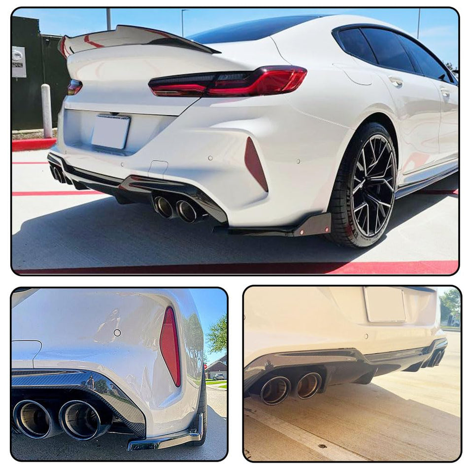 F93 Dry Carbon Fiber Rear Bumper Diffuser Compatible with BMW F93 M8 Gran Coupe Sedan 4-Door 2019-2022 Auto Lower Bumper Lip 