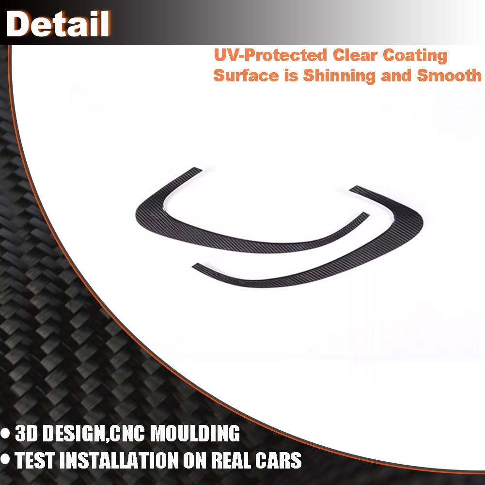 Carbon Fiber Headlight Eyelid Covers Compatible with Maserati Grecale Sport Utility 4-Door 2022-2023 Front Headlamp Eyebrows 