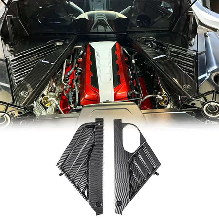 ABS Engine Bay Panel Cover for Chevy Chevrolet Corvette C8 Coupe 2020-2023 Carbon Pattern Engine Compartment Cover Kit Factor