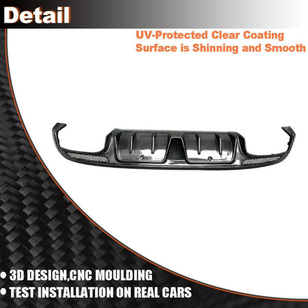 Carbon Fiber Rear Diffuser Compatible with Mercedes Benz C Class W205 C300 C350 C400 C63 AMG Sedan 2015-2021 Under Bumper Chi