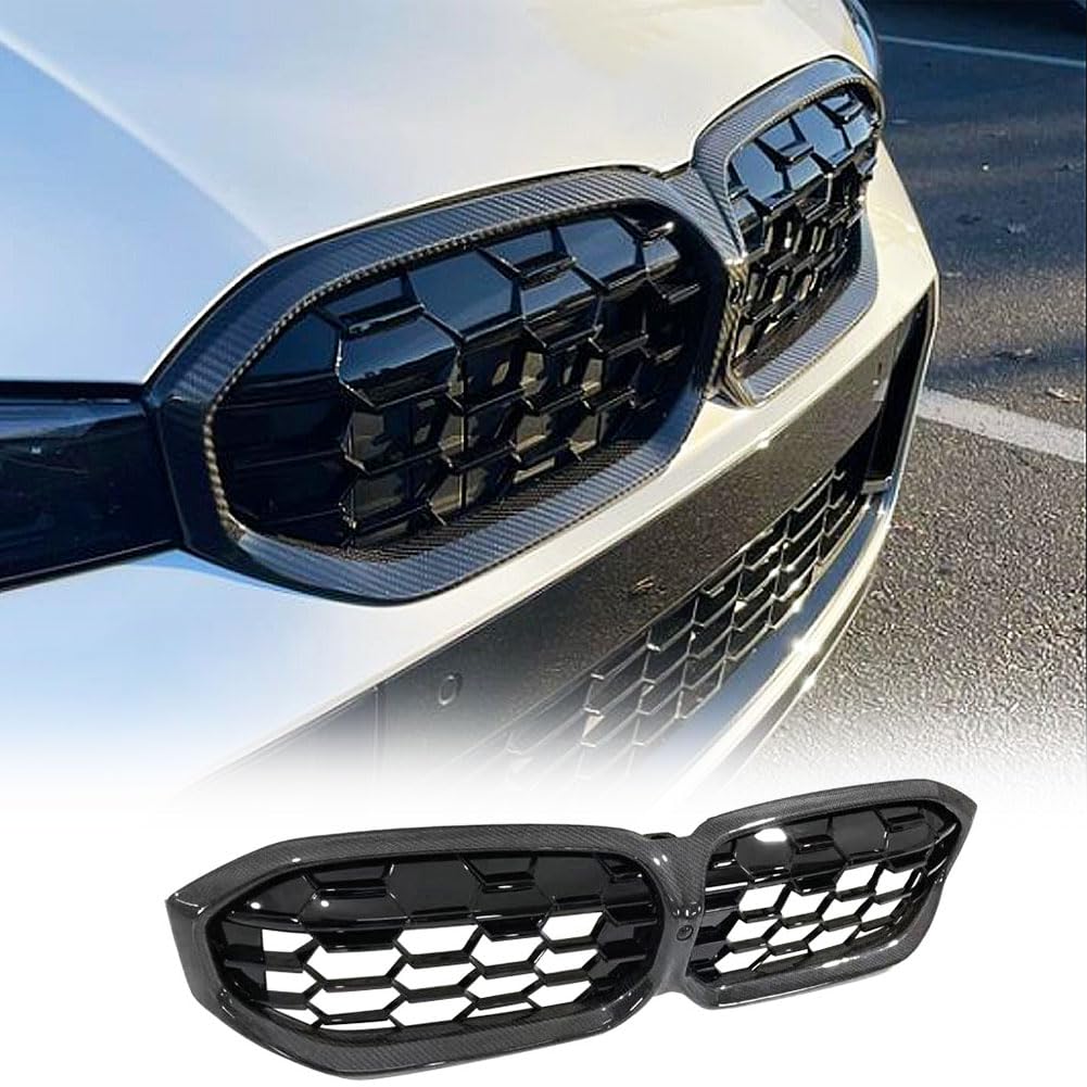 Real Carbon fiber Front Grill for BMW 3 Series G20 Sedan 320i 330iLCI 2023-2025 Front Hood Grill Grille Cover Front Bumper Ki