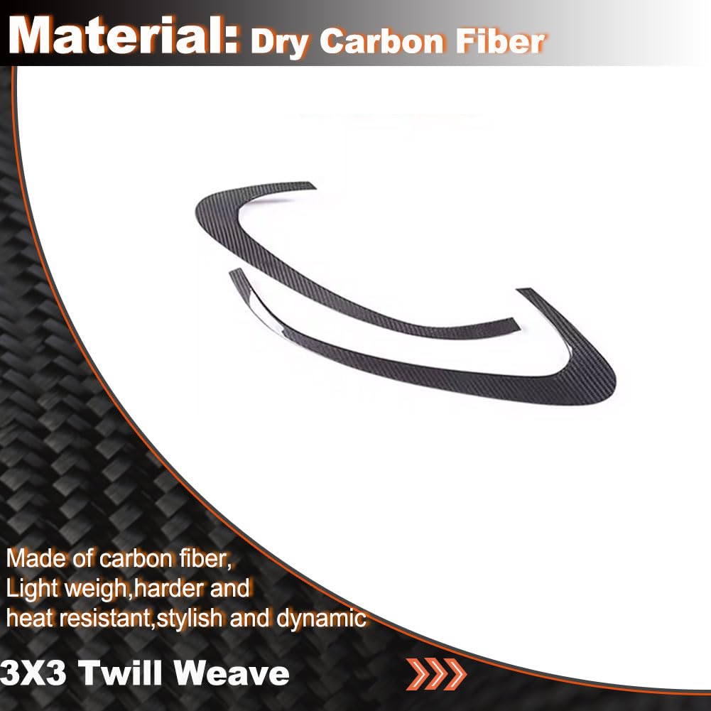 Carbon Fiber Headlight Eyelid Covers Compatible with Maserati Grecale Sport Utility 4-Door 2022-2023 Front Headlamp Eyebrows 