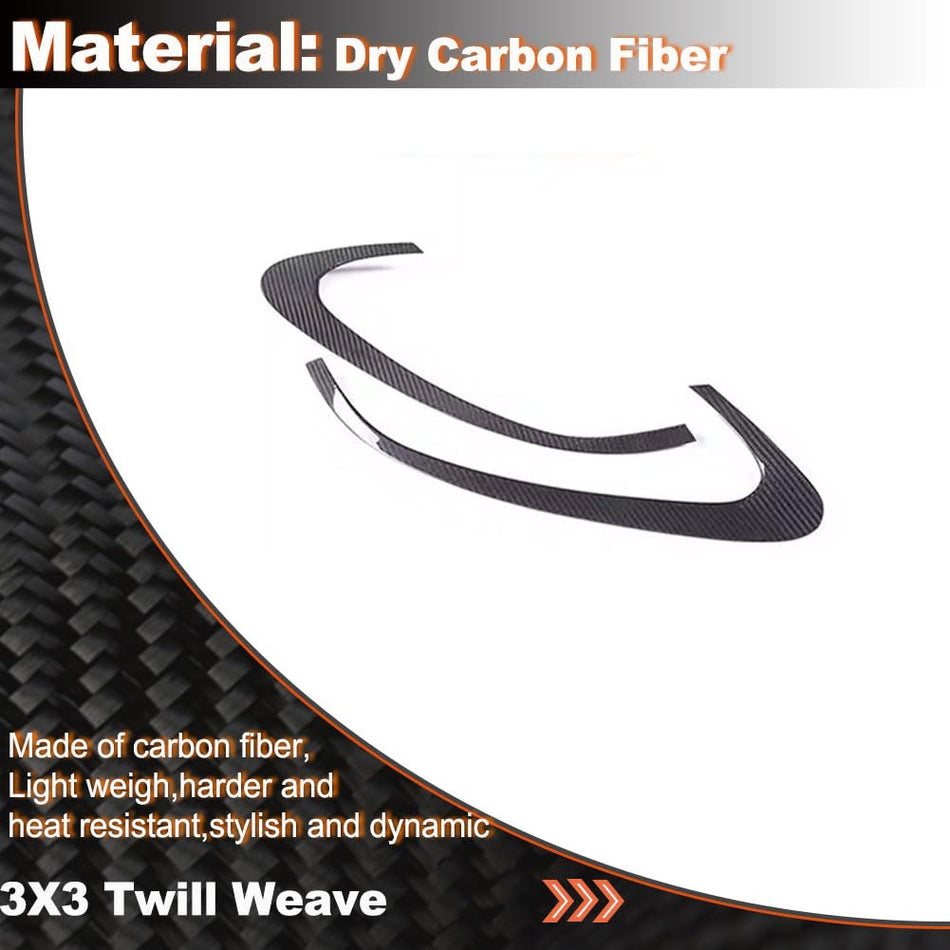 Carbon Fiber Headlight Eyelid Covers Compatible with Maserati Grecale Sport Utility 4-Door 2022-2023 Front Headlamp Eyebrows 