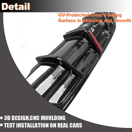 Rear Bumper Diffuser Lip with LED Fits for Audi A4 S4 B9.5 4-Door 2021+ Rear Diffuser Body Kits