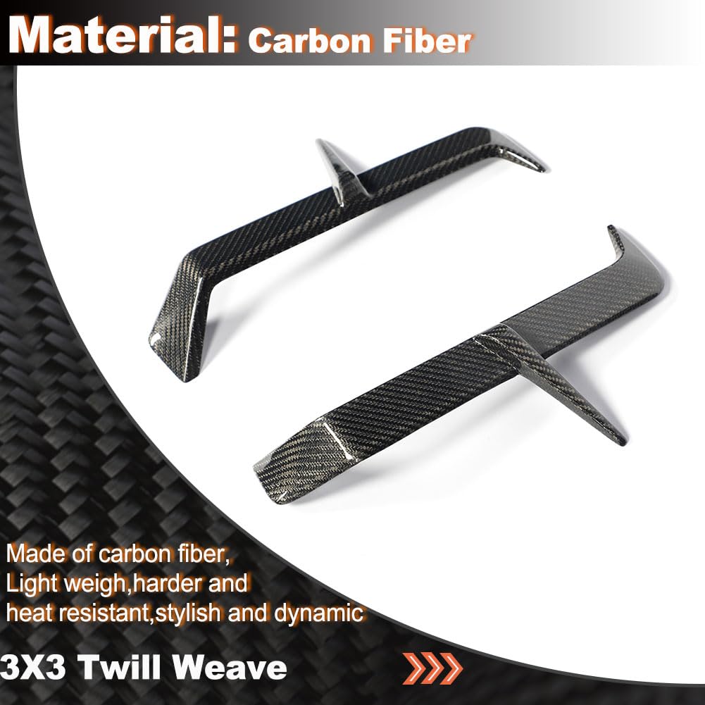G90 M5 Full Carbon Fiber Rear Vent Cover Compatible with BMW G90 M5 2025-2026 Rear Bumper Side Vent Canard Covers Factory Out