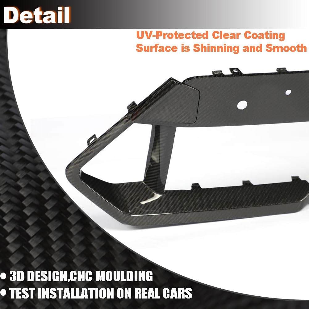 Dry Carbon Fiber Front Bumper Center Trim Compatible with BMW X5M F95 2023-2024 Replacement Front Bumper Lower Grille Grill F