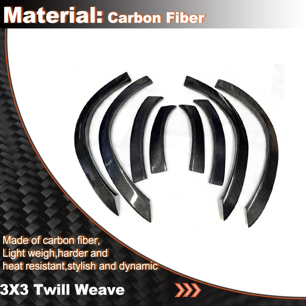 Carbon Fiber Side Wheel Arch Flares Compatible with Mercedes-Benz GLE63 AMG 4Matic+ Coupe Sport Utility 4-Door 2020-2024 Car 