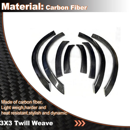 Carbon Fiber Side Wheel Arch Flares Compatible with Mercedes-Benz GLE63 AMG 4Matic+ Coupe Sport Utility 4-Door 2020-2024 Car 