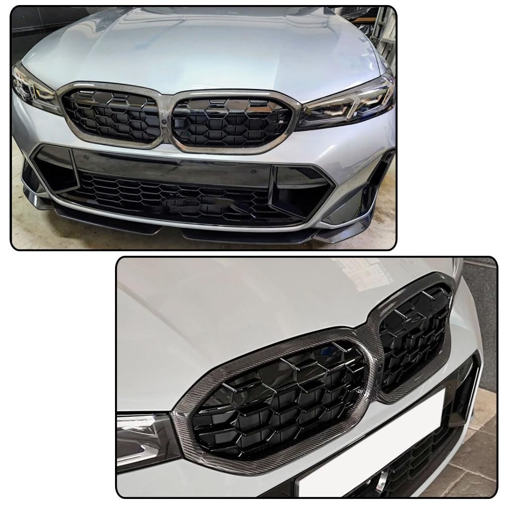 Real Carbon fiber Front Grill for BMW 3 Series G20 Sedan 320i 330iLCI 2023-2025 Front Hood Grill Grille Cover Front Bumper Ki