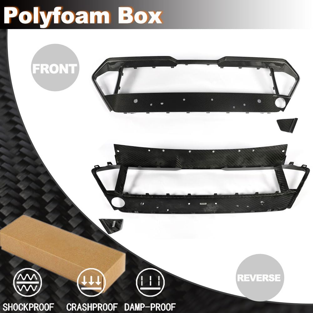 Dry Carbon Fiber Front Bumper Center Trim Compatible with BMW X5M F95 2023-2024 Replacement Front Bumper Lower Grille Grill F