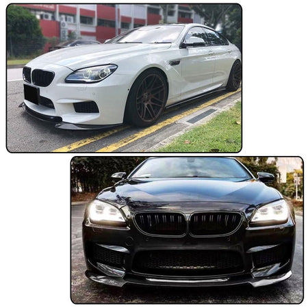 Gloss Black Front Lip for BMW 6 Series M6 2013-2018 F06 Gran Coupe F12 Convertible F13 Coupe, Fiberglass,Lightweight, Sporty 