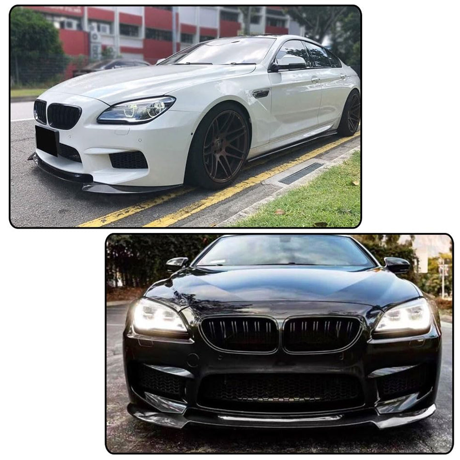 Gloss Black Front Lip for BMW 6 Series M6 2013-2018 F06 Gran Coupe F12 Convertible F13 Coupe, Fiberglass,Lightweight, Sporty 