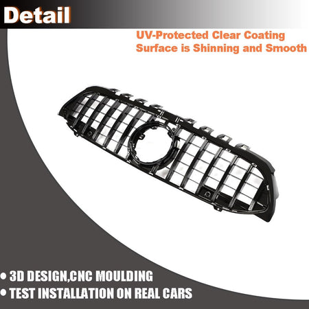 W177 Front Grille Compatible with Mercedes-Benz A Class W177 A200 A220 A250 2019-2020 ABS Auto Bumper Kidney Grill Cover Body