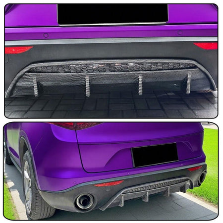 Carbo Look Rear Diffuser for Alfa Romeo Stelvio Sport Utility 2017-2023 ABS Lower Bumper Lip Spoiler Body Kit Factory Outlet
