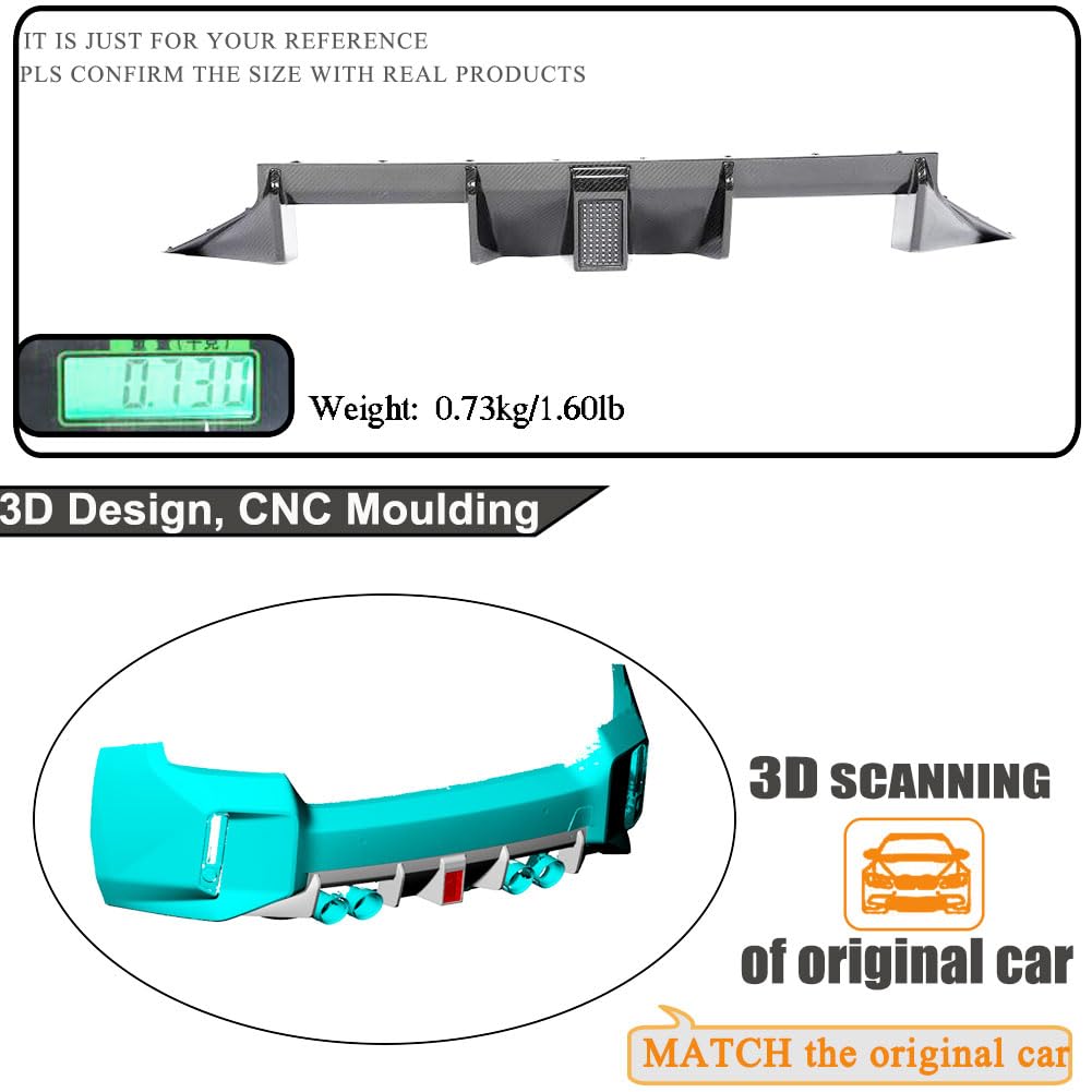 Dry Carbon Fiber Rear Bumper Diffuser for BMW G87 M2 Coupe 2022 2023 2024 | Low Bumper Lip Spoiler Lightweight Exhaust Diffus