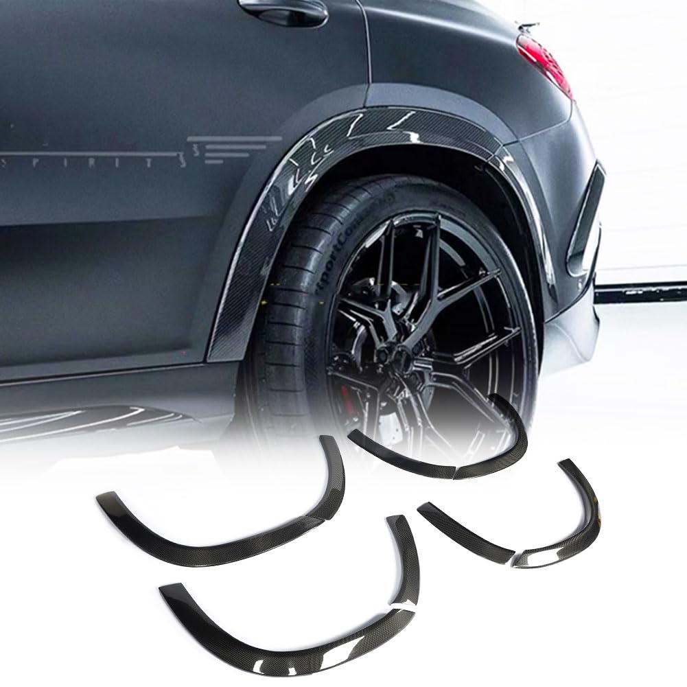 Carbon Fiber Side Wheel Arch Flares Compatible with Mercedes-Benz GLE63 AMG 4Matic+ Coupe Sport Utility 4-Door 2020-2024 Car 