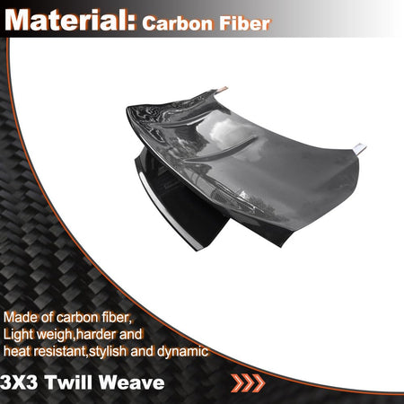 Carbon Fiber Rear Trunk Lid Cover Compatible with Ford Mustang 2018-2022 Replacement Rear Trunk Spoiler Boot Panel Cover Trim