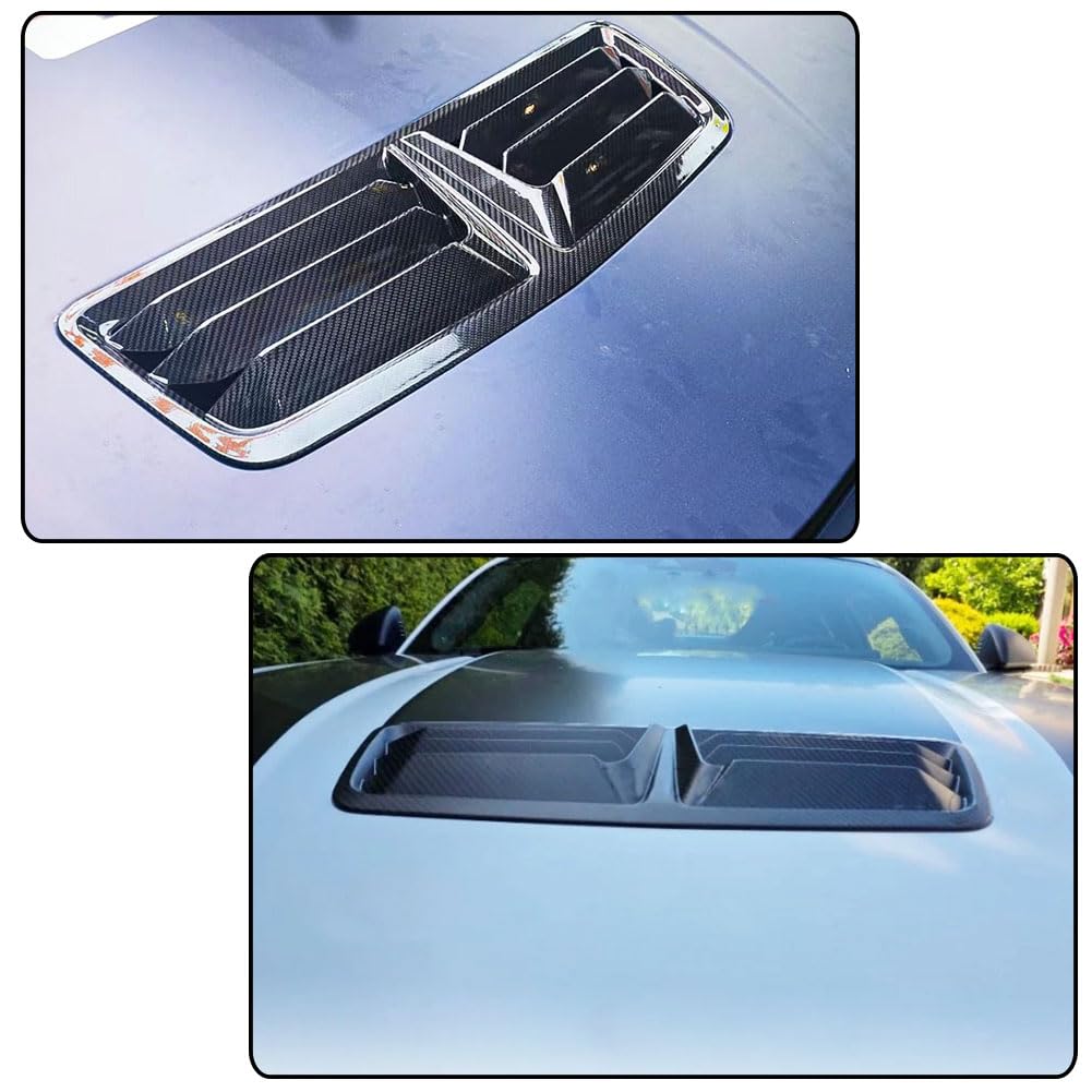 Real Carbon Fiber Front Hood Vents Cover Fit for Ford Mustang S650 GT Dark Horse 2024-2025 Replacement Style Engine Hood Air 
