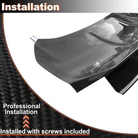 Carbon Fiber Rear Trunk Lid Cover Compatible with Ford Mustang 2018-2022 Replacement Rear Trunk Spoiler Boot Panel Cover Trim