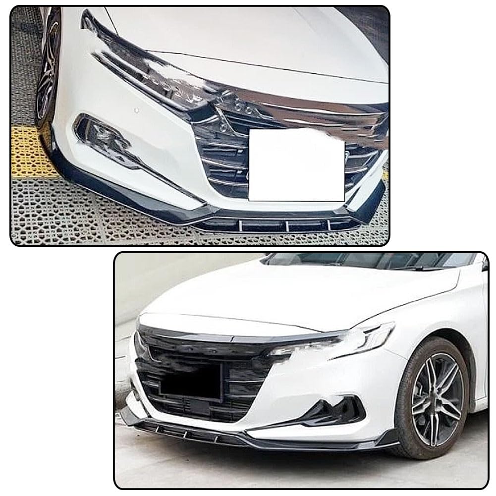 Gloss Black Front Bumper Lip for Honda Accord 2021 2022 PP | Front Lip Splitter Air Dam Bumper Protection Spoiler Splitter 3P