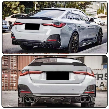 Carbon Fiber Rear Diffuser Compatible with BMW 4 Series G26 430i 440i 2020-2026 Gran Coupe Lower Rear Bumper Diffuser Lip Spo