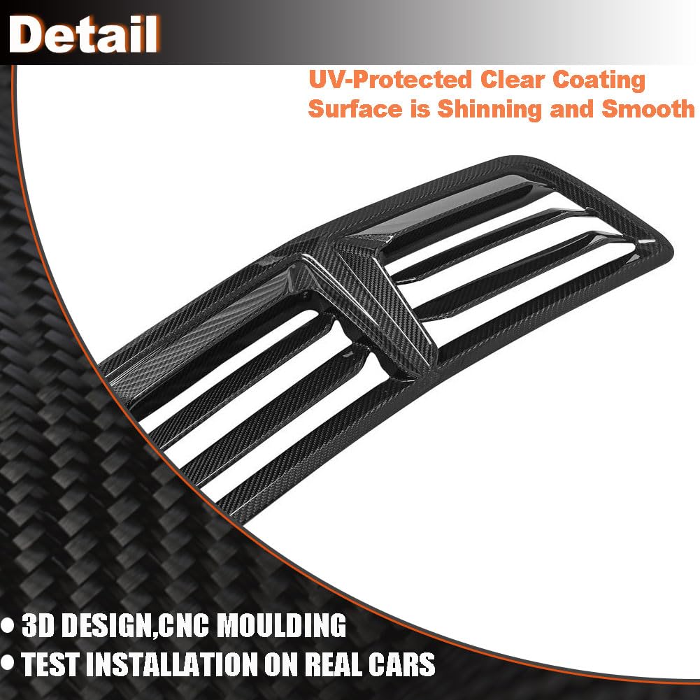 Real Carbon Fiber Front Hood Vents Cover Fit for Ford Mustang S650 GT Dark Horse 2024-2025 Replacement Style Engine Hood Air 